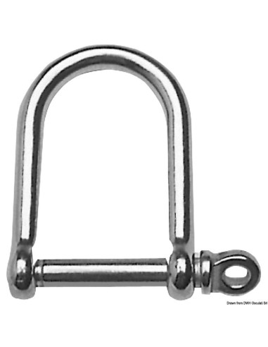 SHACKLE STAINLESS STEEL D-WIDE, 8 MM.