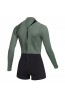 MYSTIC - MUTINO SHORTY DONNA 3/2 LUNAR MANICA LUNGA DARK OLIVE