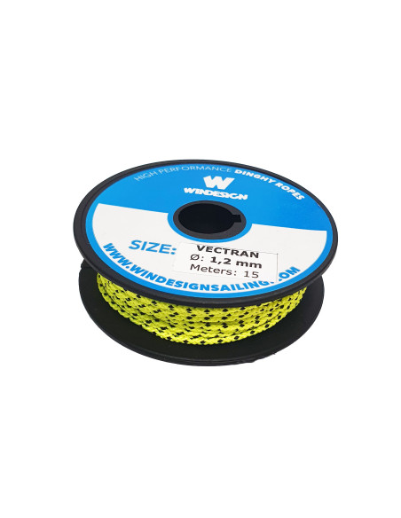 OPTIPARTS - ROCCHETTO STROPPETTI 1.2 mm Vectran -15 m - GIALLO FLUO