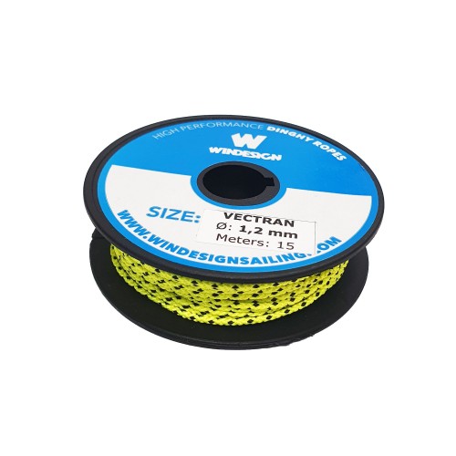 OPTIPARTS - ROCCHETTO STROPPETTI 1.2 mm Vectran -15 m - GIALLO FLUO