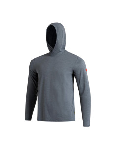 FLORENCE MARINE X - AIRTEX HOODED SHIRT Long Sleeve, Heather Storm