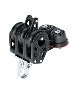 HARKEN - BOZZELLO 29 MM TRIPLO CON STROZZATORE E ARRICAVO TRIPLE BLOCK WITH CAM CLEAT AND BECKET - CARBO