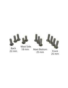 IQ FOIL - SET VITI FUSOLIERA (12x) 4x FRONT - 3x BACK - 3x MAST BOTTOM - 2x MAST SIDE (FEMALE NOT INCLUDED) 2