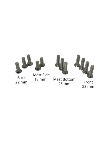 IQ FOIL - SET VITI FUSOLIERA (12x) 4x FRONT - 3x BACK - 3x MAST BOTTOM - 2x MAST SIDE (FEMALE NOT INCLUDED)