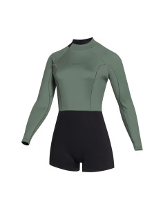 MYSTIC - MUTINO SHORTY DONNA 3/2 LUNAR MANICA LUNGA DARK OLIVE