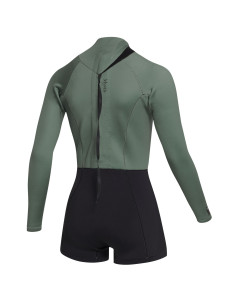 MYSTIC - MUTINO SHORTY DONNA 3/2 LUNAR MANICA LUNGA DARK OLIVE 2