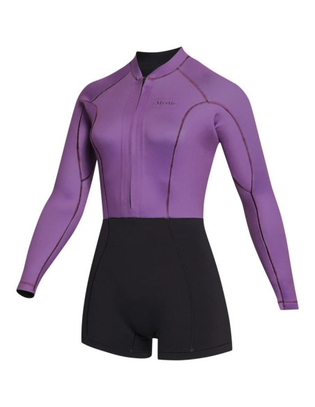 MYSTIC - MUTINO SHORTY DONNA 3/2 LUNAR MANICA LUNGA SUNSET PURPLE