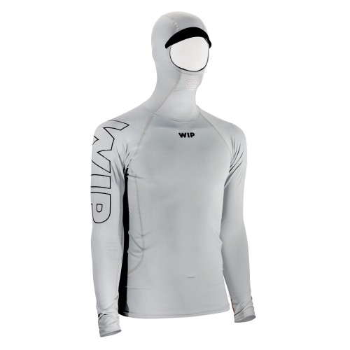 WIP - HOODED UV RASHGUARD LONG SLEEVE LIGHT GREY