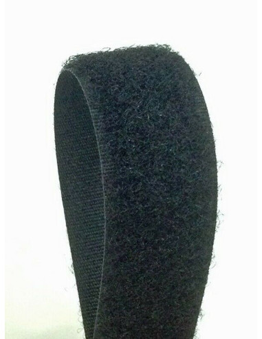 VELCRO - TO SEW BLACK 25MM LOOP - BY METER