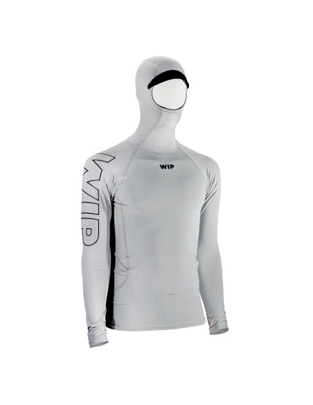 WIP - HOODED UV RASHGUARD LONG SLEEVE LIGHT GREY